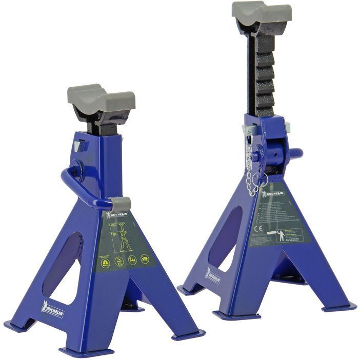 Chandelles à crémaillère Maxi 2 T hauteur 280 à 415mm - MICHELIN - Blocage facile et rapide avec levier + goupille de sécurité