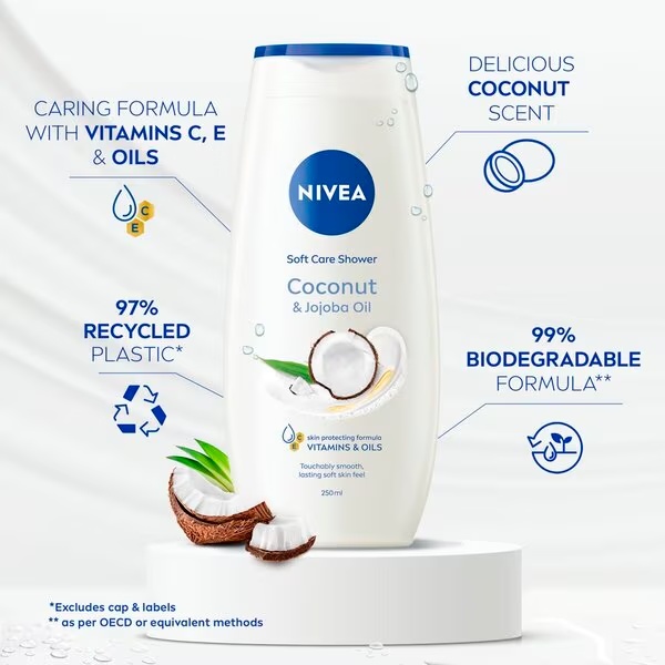 NIVEA krema za tuširanje s kokosom i uljem jojobe<br>250 ml - Normalna koža