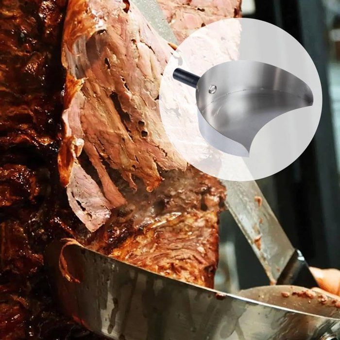 Pelle à Kebab Acier Inox 2025, Accessoire Gyros Grill Barbecue Léger Robuste