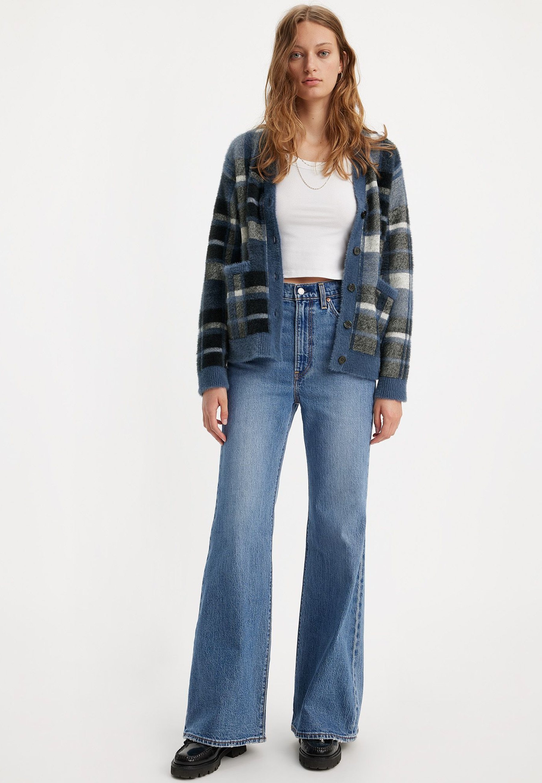 Levi's® RIBCAGE BELLS - Flared Jeans - blauwe denim