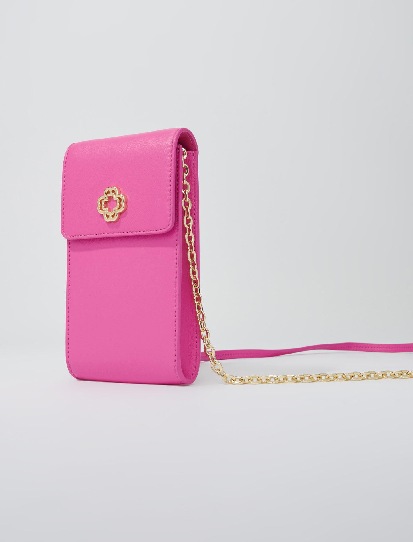 Leren telefoontasje - Roze fuchsia