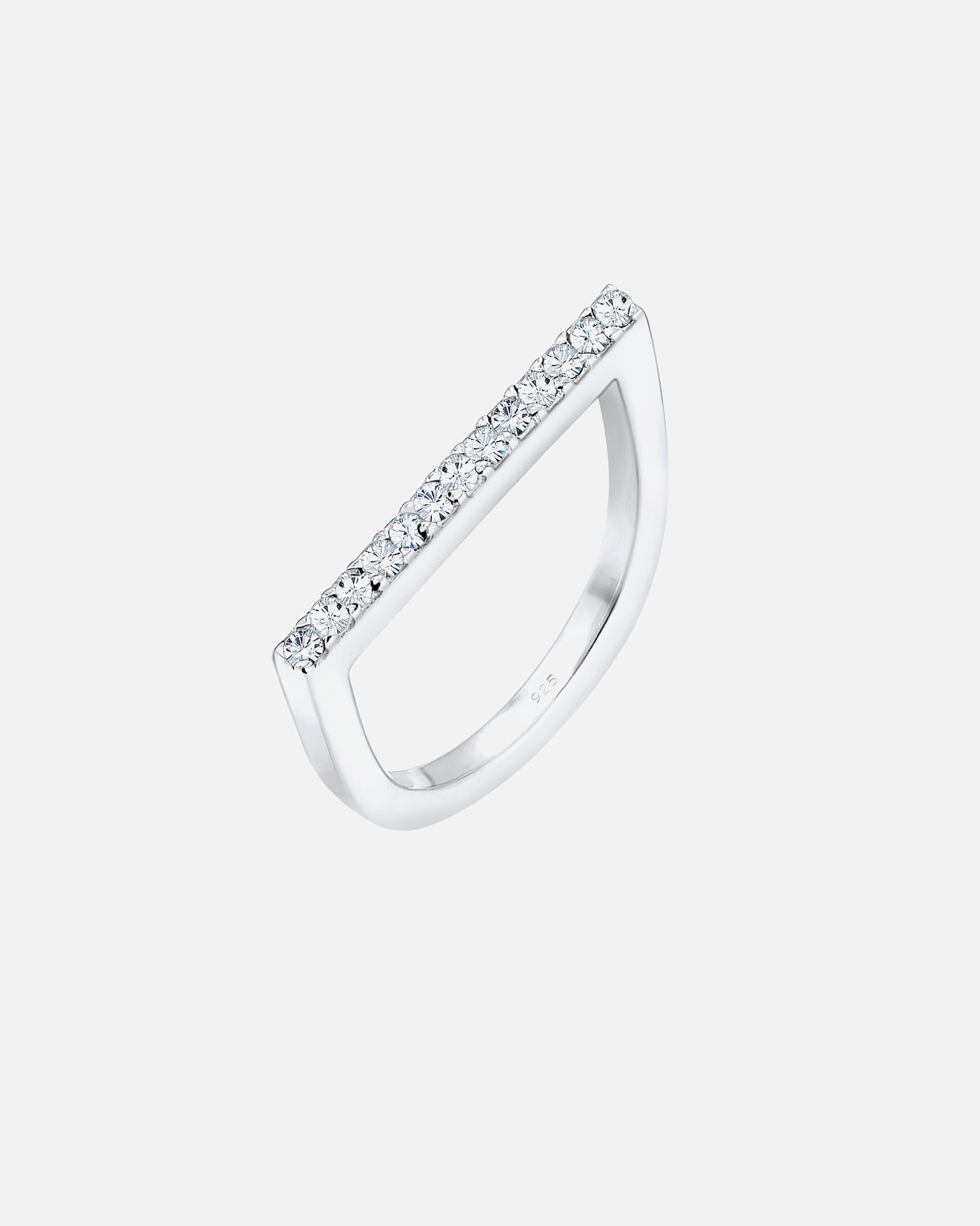 Elli Femmes empilement avec cristaux Géo en argent sterling 925
