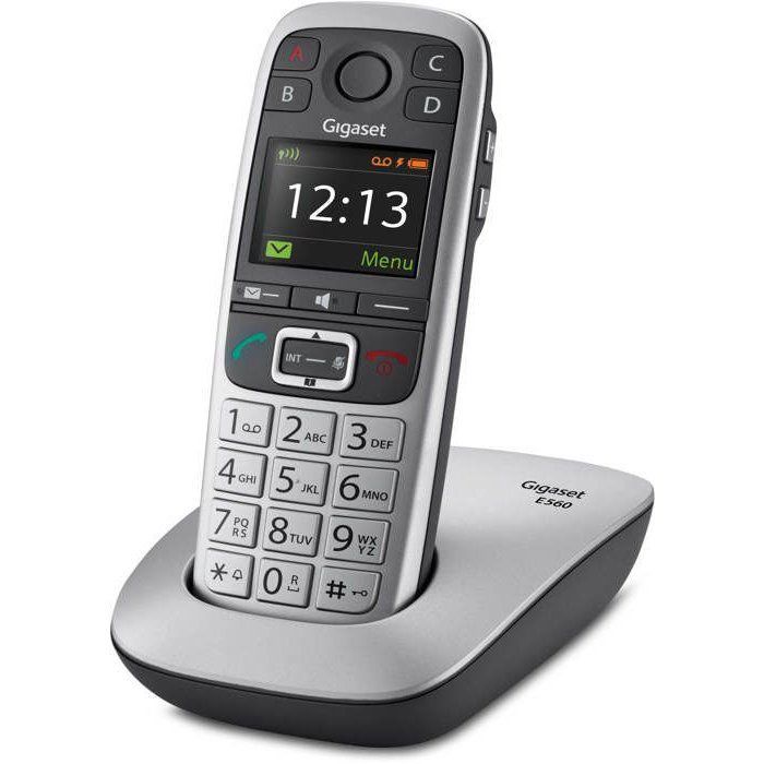 Teléfono inalámbrico Gigaset DECT, plateado - giga e 560 plateado