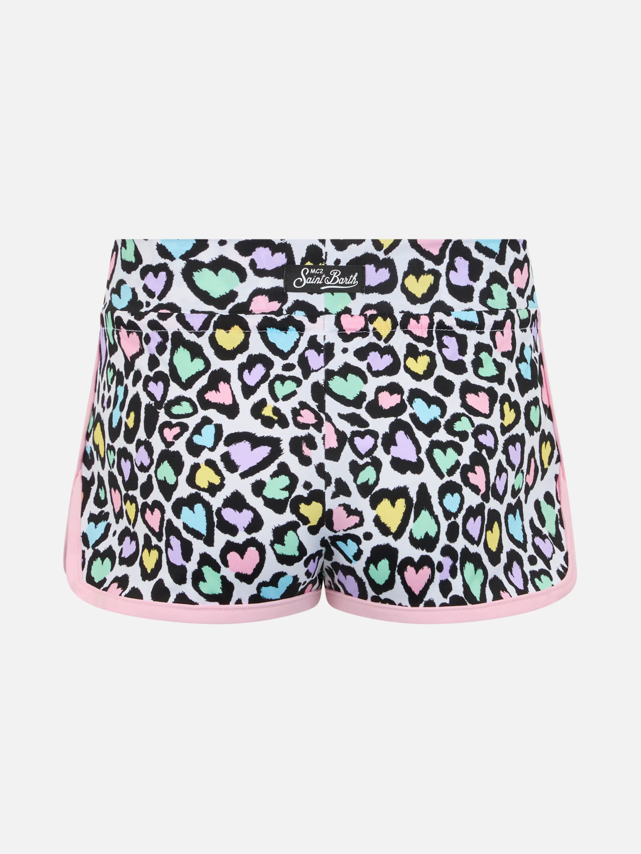 Calções de praia Coco para meninas com estampa animal de coração