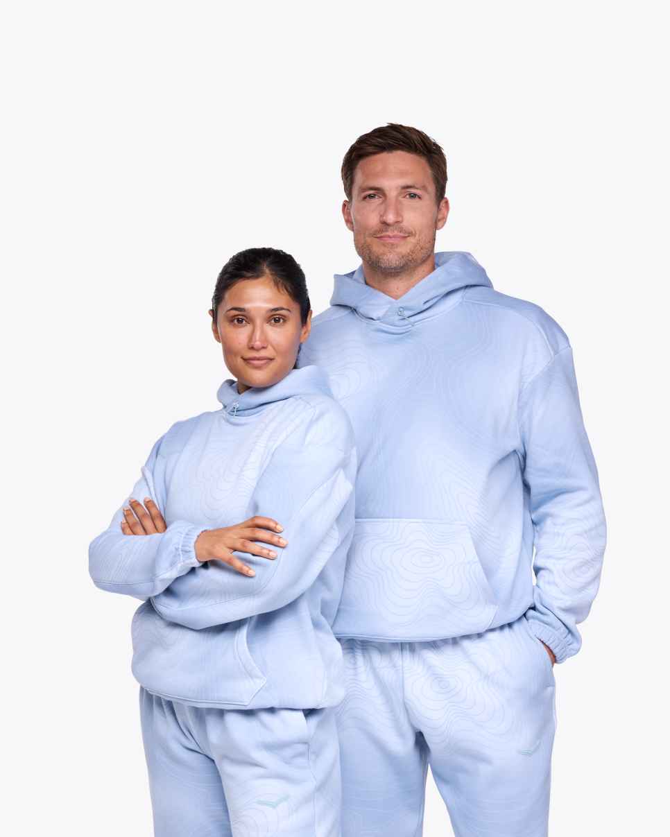 HOKA HOKA Essential Hoodie Blue Cloud Topo