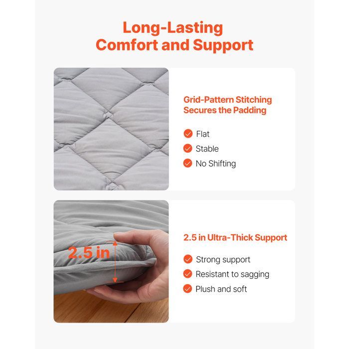 Colchón futón - DUOKU - KZ-008 - Queen 203x152x6 cm - Gris - 9 capas de espuma viscoelástica
