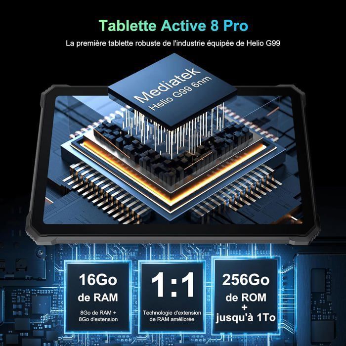 Blackview Active 8 pro Robuste Tablette Tactile 16Go + 256Go 10.36