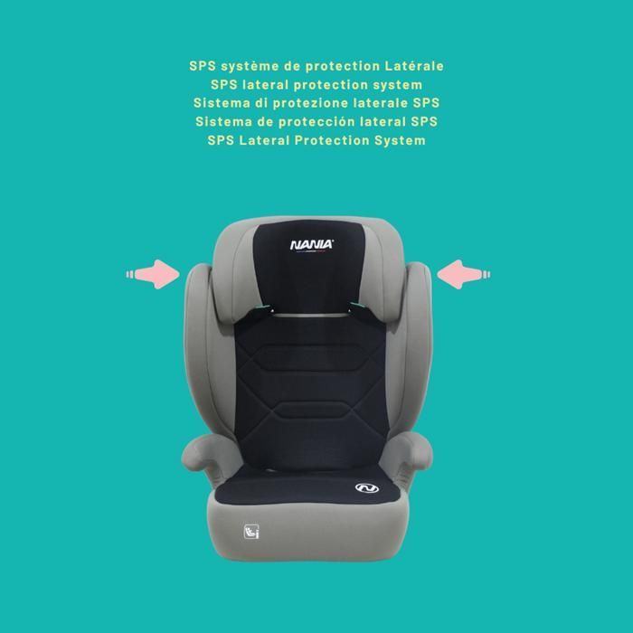 NANIA Siège auto enfant Belem 2 en 1 I-size 100-150 cm-Groupe 2/3- environ 4-12 ans - Protection Latérale - Appui-tête Réglable