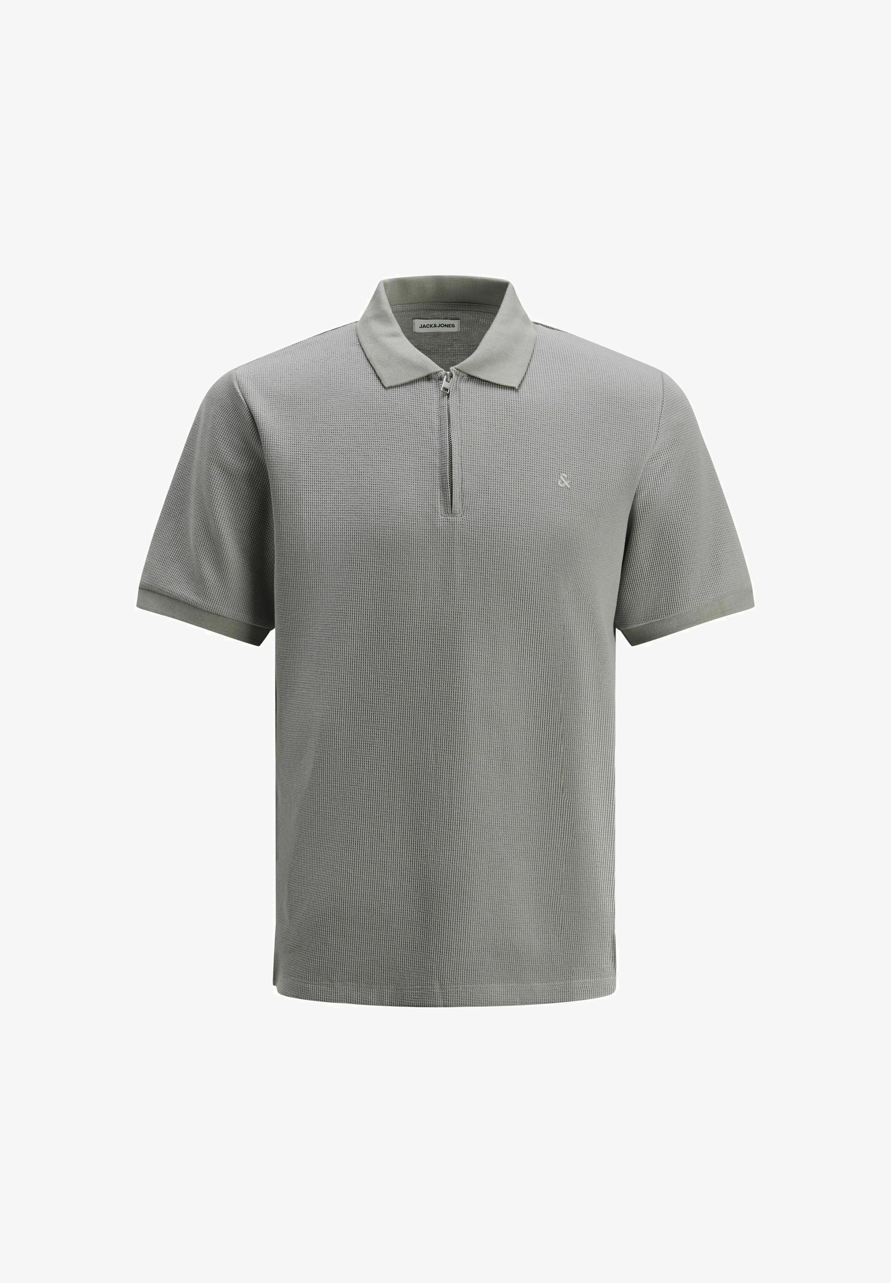 Polo Jack & Jones JJEAUSTIN ZIP SS NOOS - Gris ultime