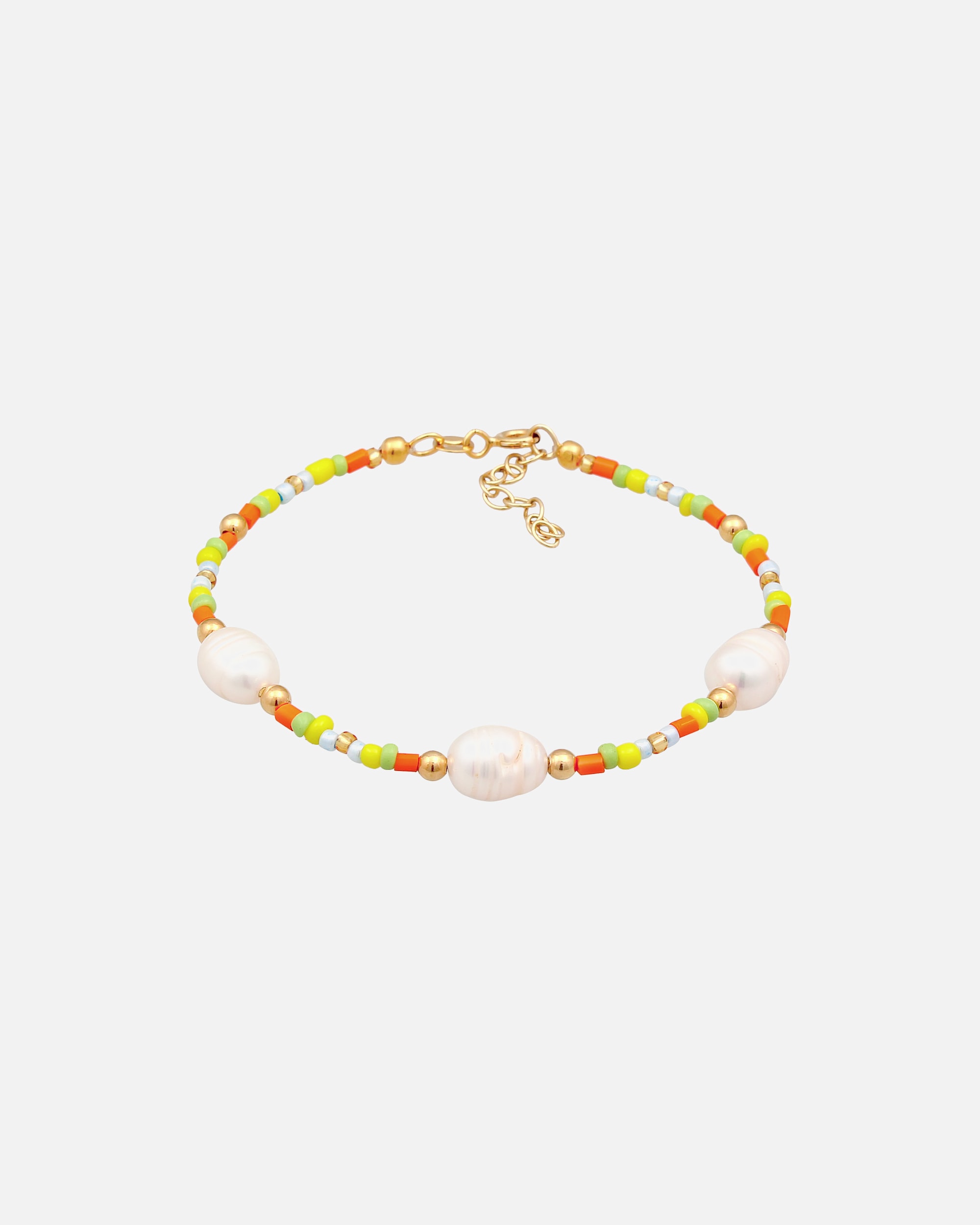 Elli Perles de verre pastel pour femmes avec perles de culture d'eau douce en argent sterling 925 doré