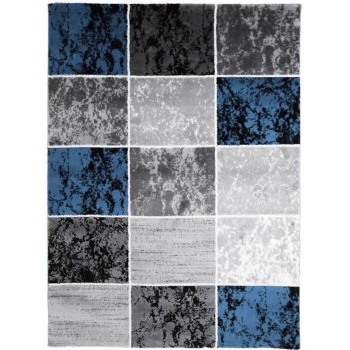 Tappeto da soggiorno contemporaneo SUBWAY CUBE in polipropilene - 200 x 290 cm - Blu