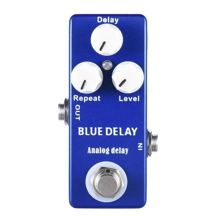Pedal de efeitos para guitarra - RNCYN - Mini Pedal - Analógico - Delay - True Bypass - Deep Blue - Efeito único