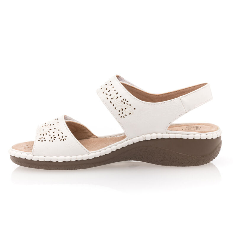 Weiße Damensandalen / Zehenfreie Schuhe
