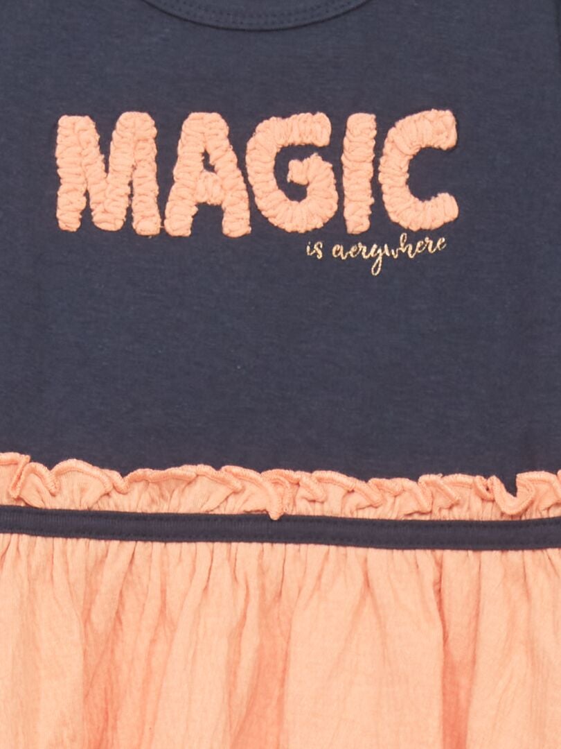 Jersey jurk met lange mouwen - ROZE