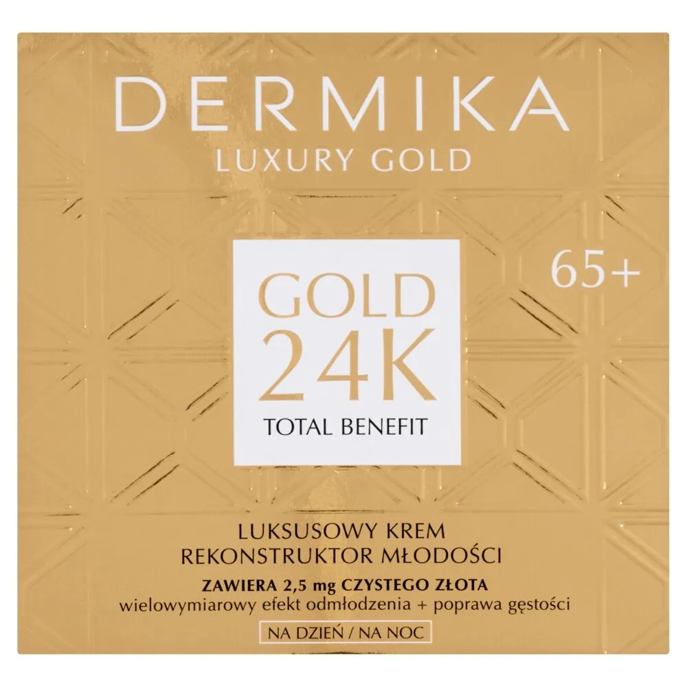 Dermika Luxury Gold 24k Luksusowy krem Rekonstruktor Młodości 65+ dzień/noc