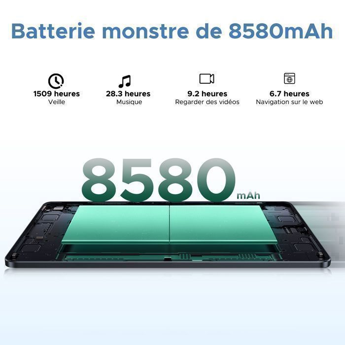 DOOGEE U11 PRO Android 16 Tablet, Unisoc T7200, 8580mAh Battery, 11-inch IPS 90Hz Display, 30GB + 256GB Storage, Widevine L1, WiFi 6 - Blue