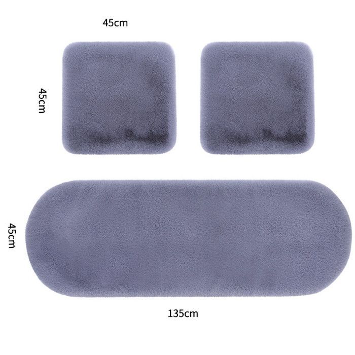 Fundas de felpa para asientos de coche - Protectores para asientos delanteros y traseros - Alfombrilla antideslizante - Universal (Rosa, juego de 3)