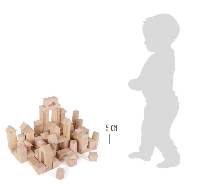 Jeu de construction en bois naturel - LEGLER - 7073 - 100 pièces - Multicolore - A partir de 3 ans