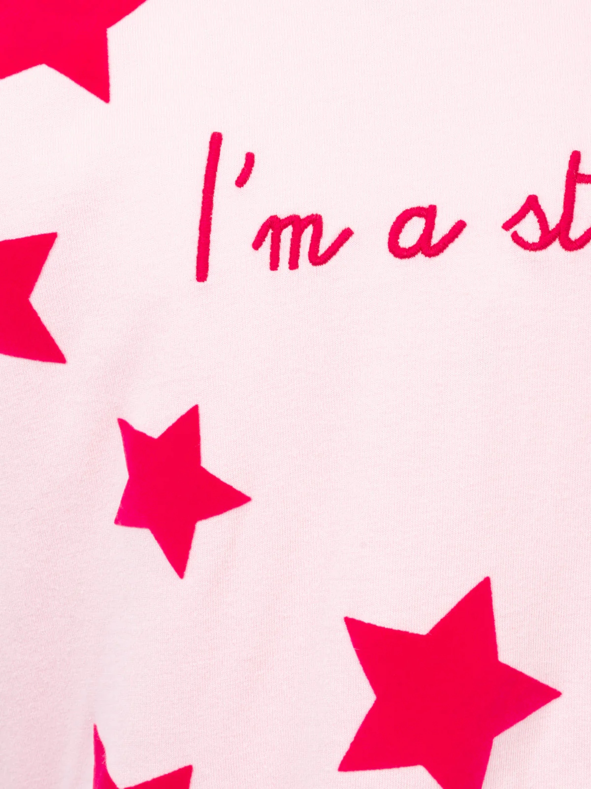 Roze T-shirt met lange mouwen van Penny Girls met 'I'm a Star'-borduurwerk.