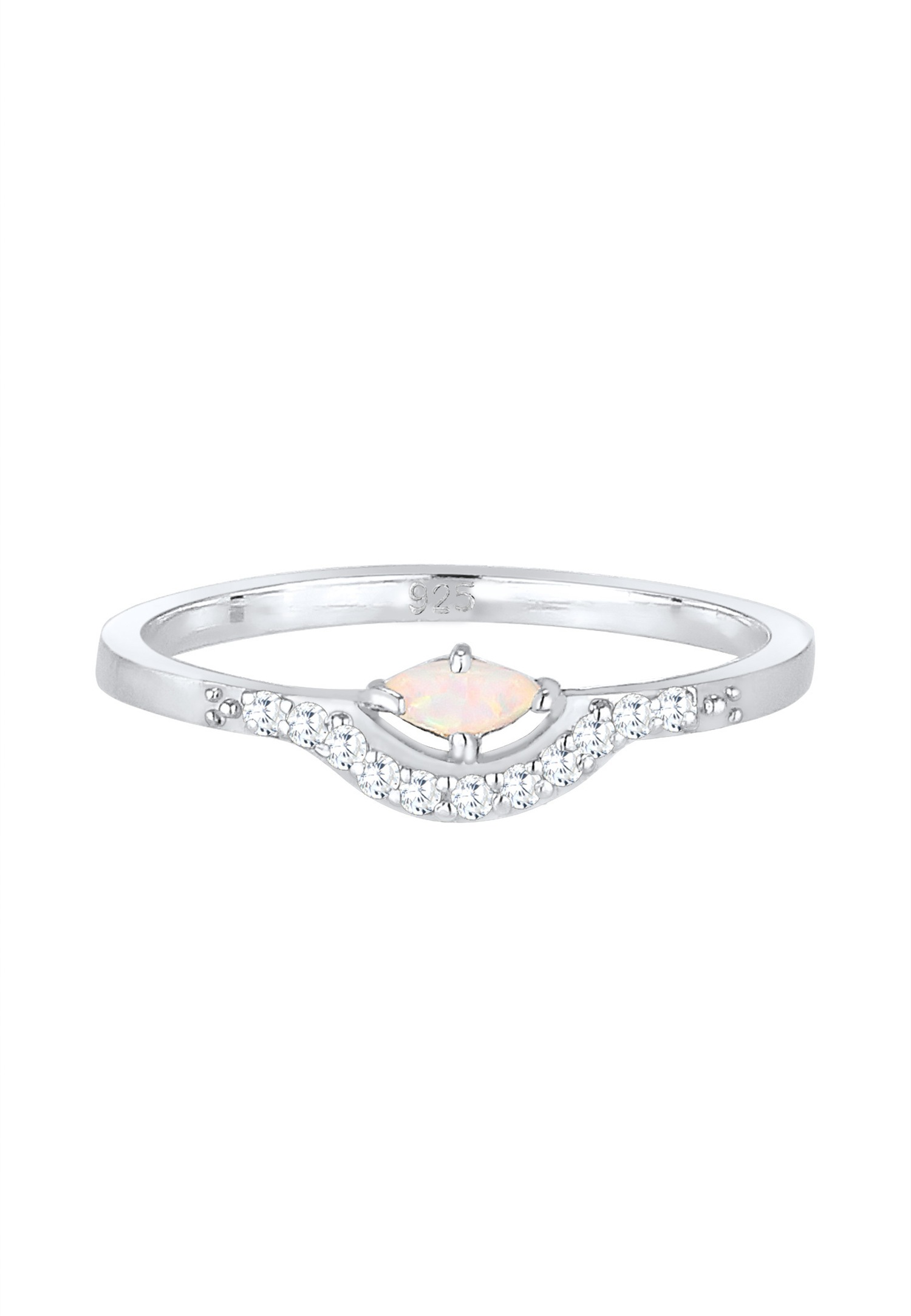Elli Femmes Vintage avec zirconium Marquise Opale en argent sterling 925