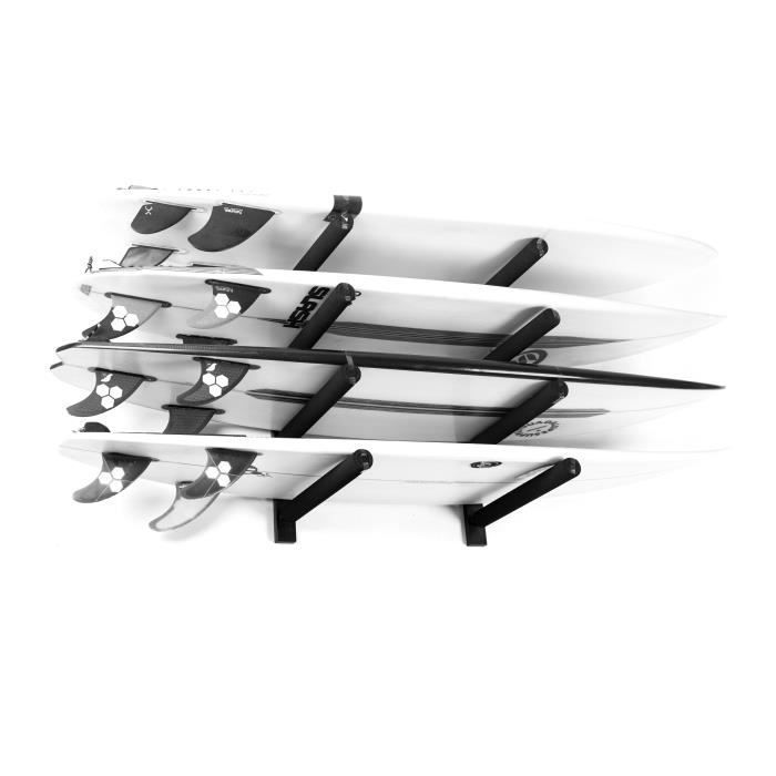 Suporte de parede para pranchas de surf Surflogic - preto - para 1 a 16 pranchas - 50x500x775 mm