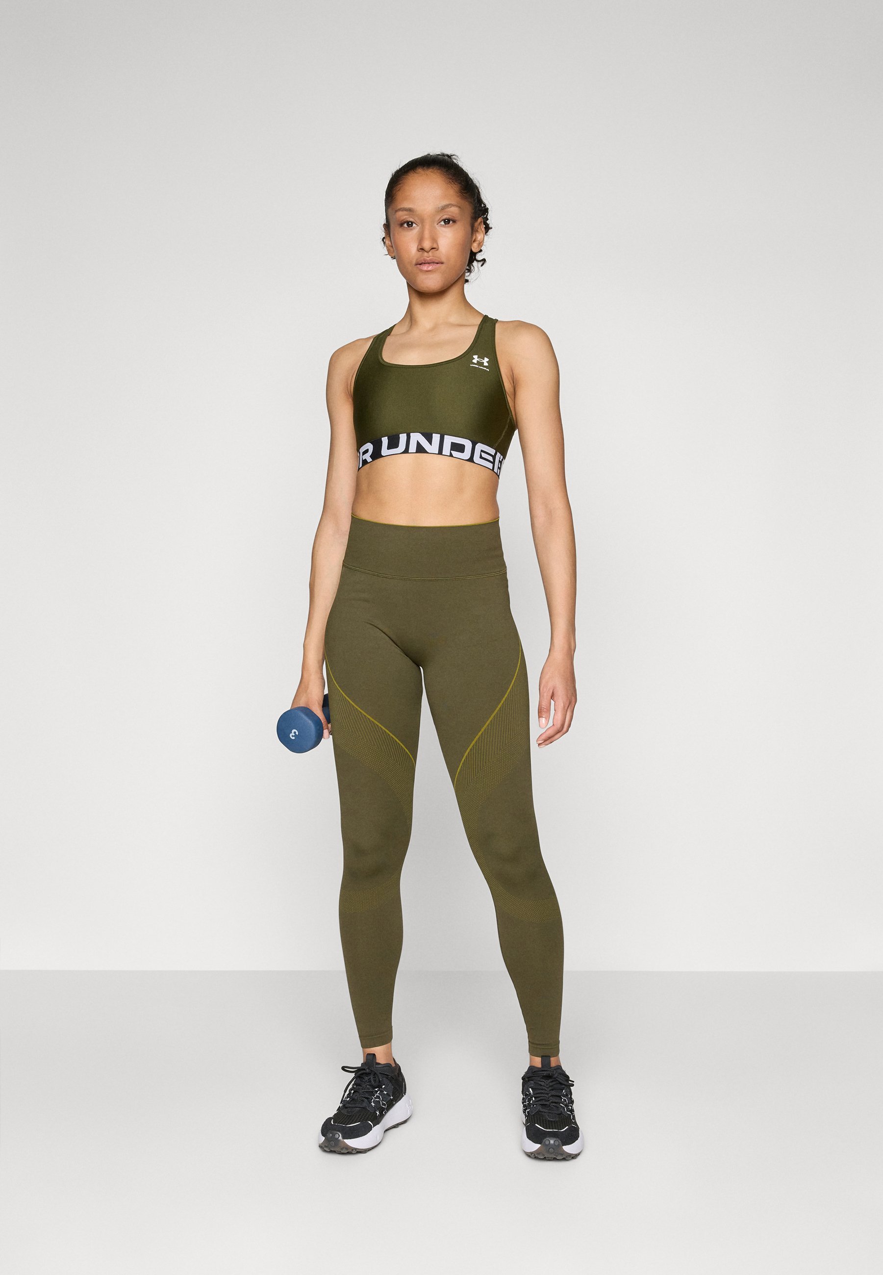 Reggiseno sportivo Under Armour MID BRANDED - Supporto medio - Verde spedizione/bianco