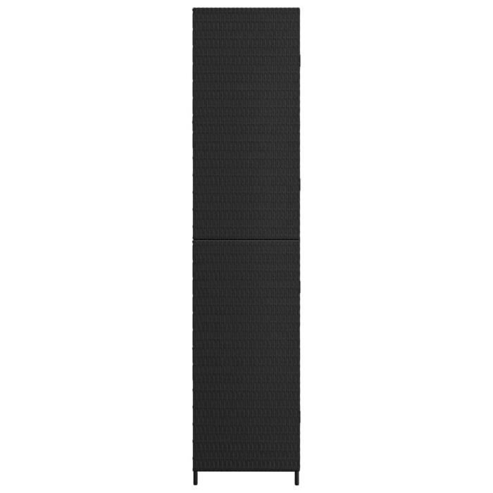 Mobile contenitore - VIDAXL - Nero - 59x40x180 cm - Resina intrecciata - Per esterni