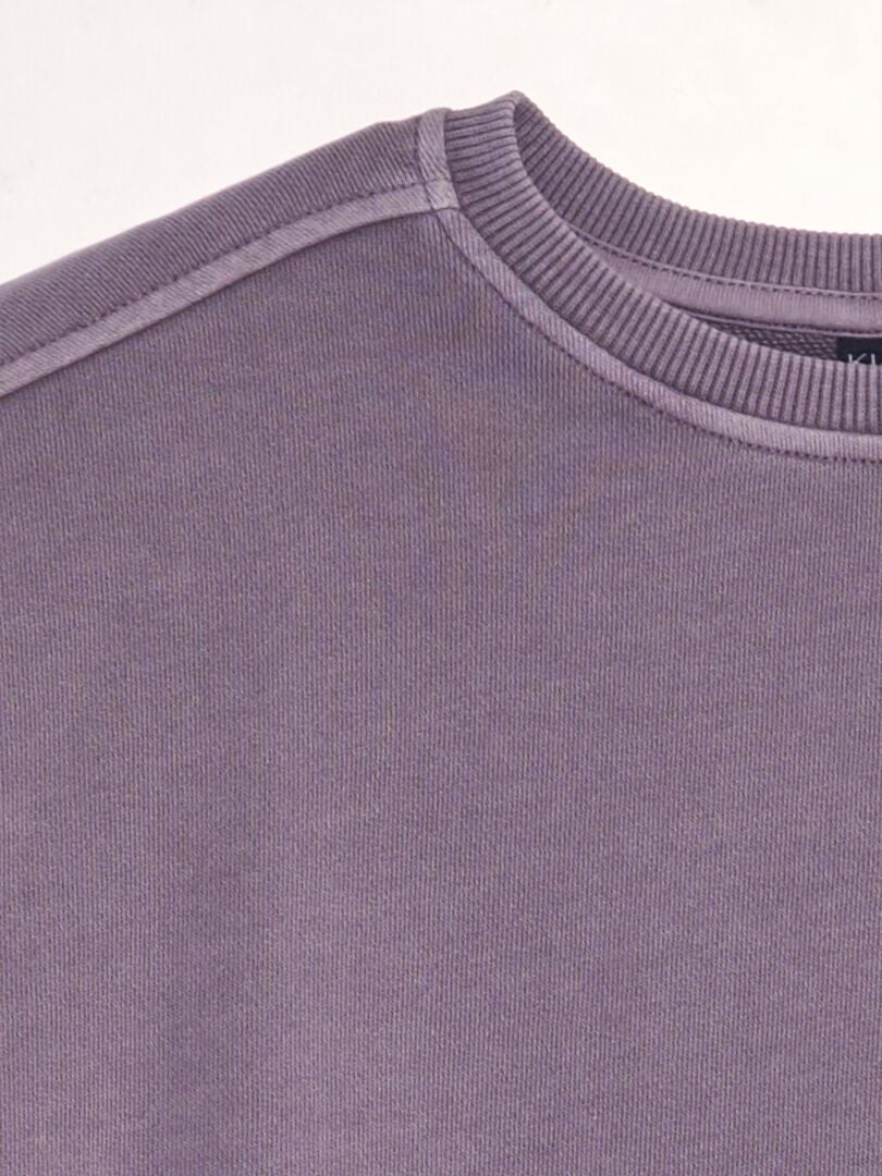 Sudadera polar con bolsillo tipo canguro - MORADA