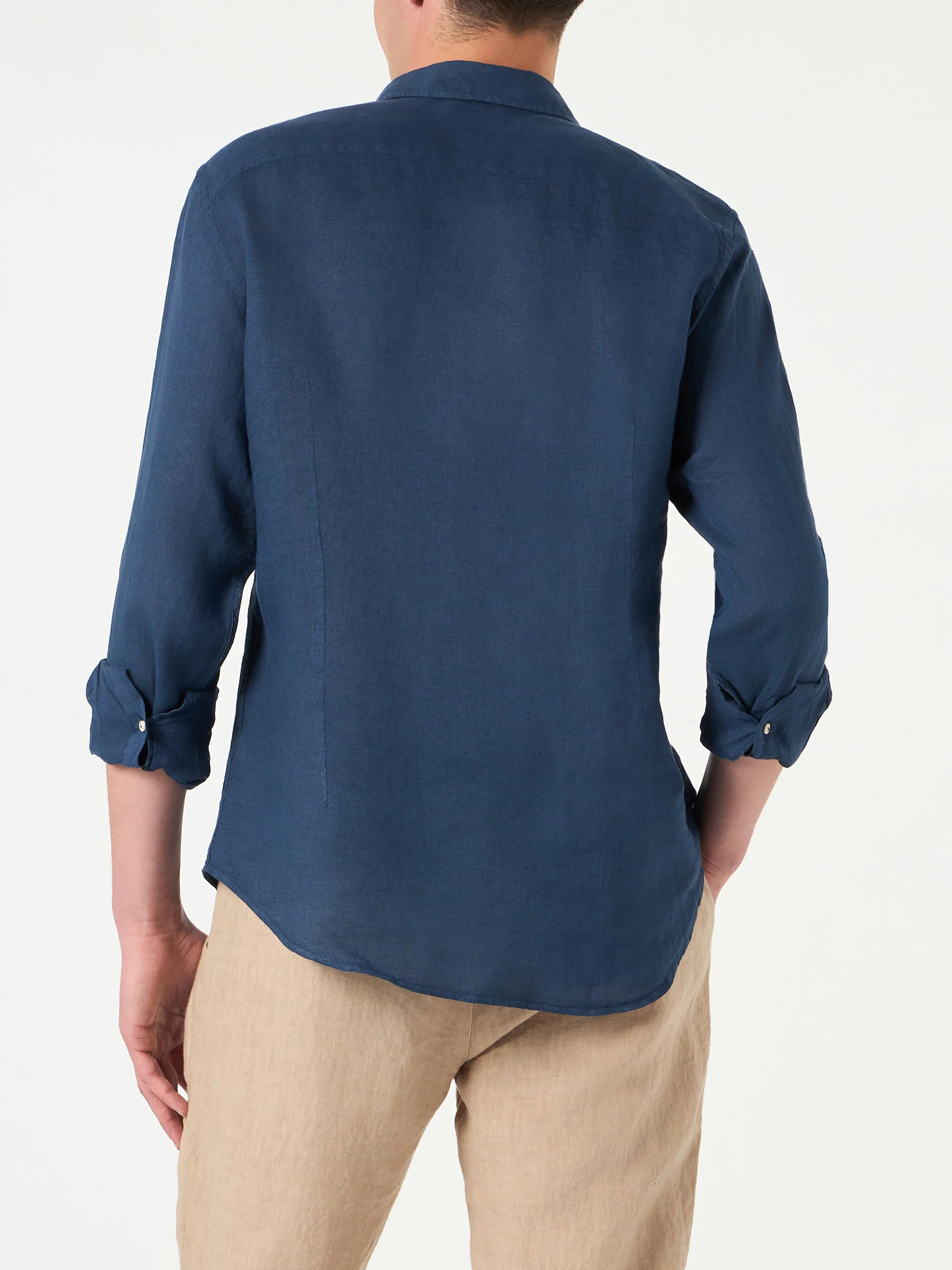 Pamplona herenhemd van marineblauw linnen