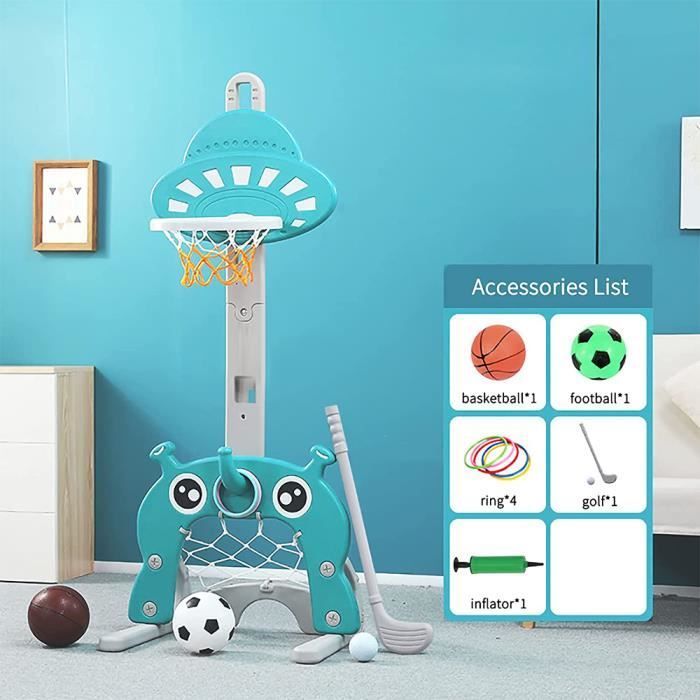 Basketball hoop - Multisport - Blue - Adjustable height - For children - 3 in 1