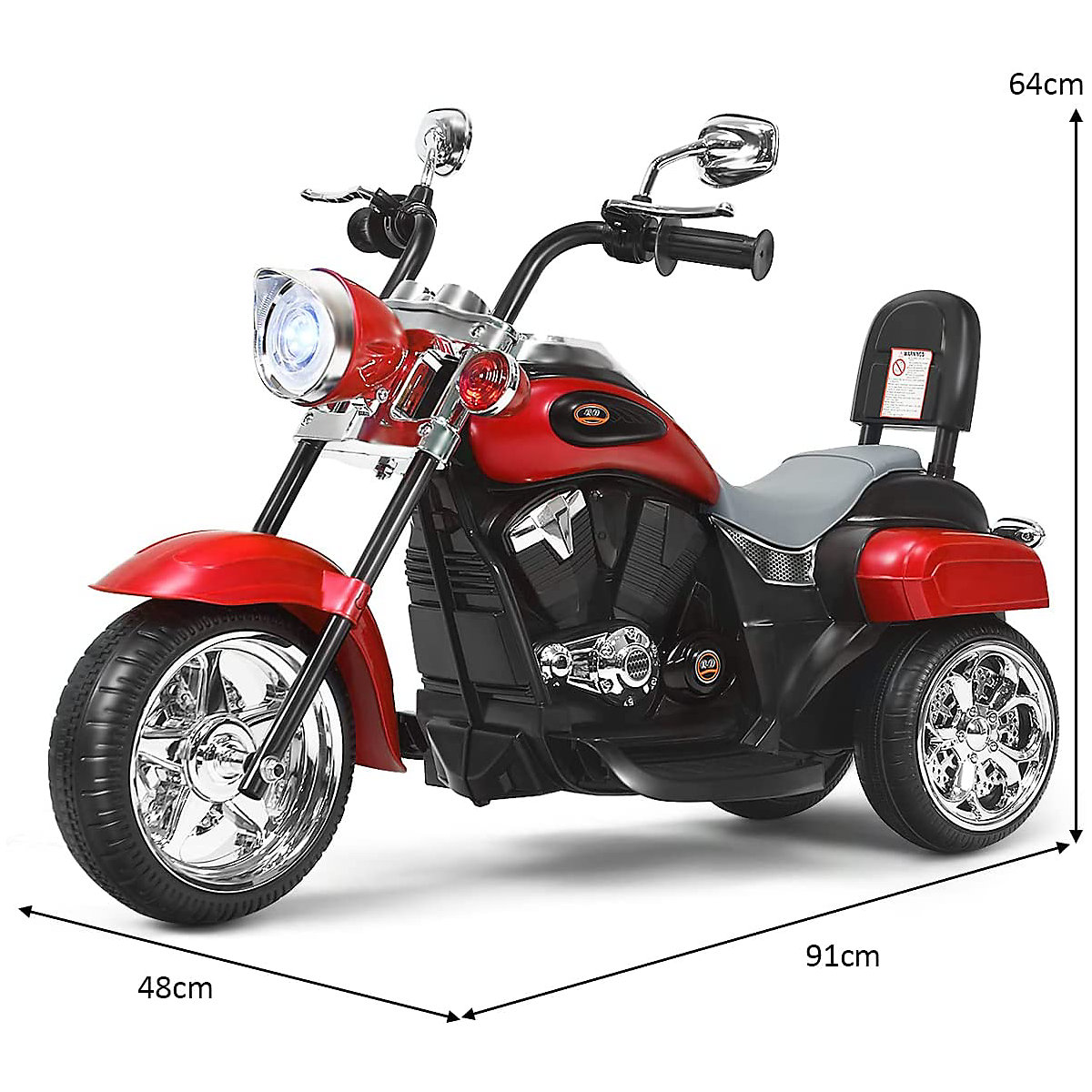 Motorkerékpár, háromkerekű kivitel, 3 éves kortól, piros