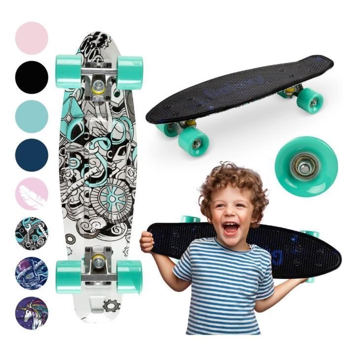 QKIDS GALAXY – Kids Skateboard 6 cm PU Wheels – ABEC-7 – From 3 Years Old to 50 kg – Anti-Slip Aluminum – Industrial