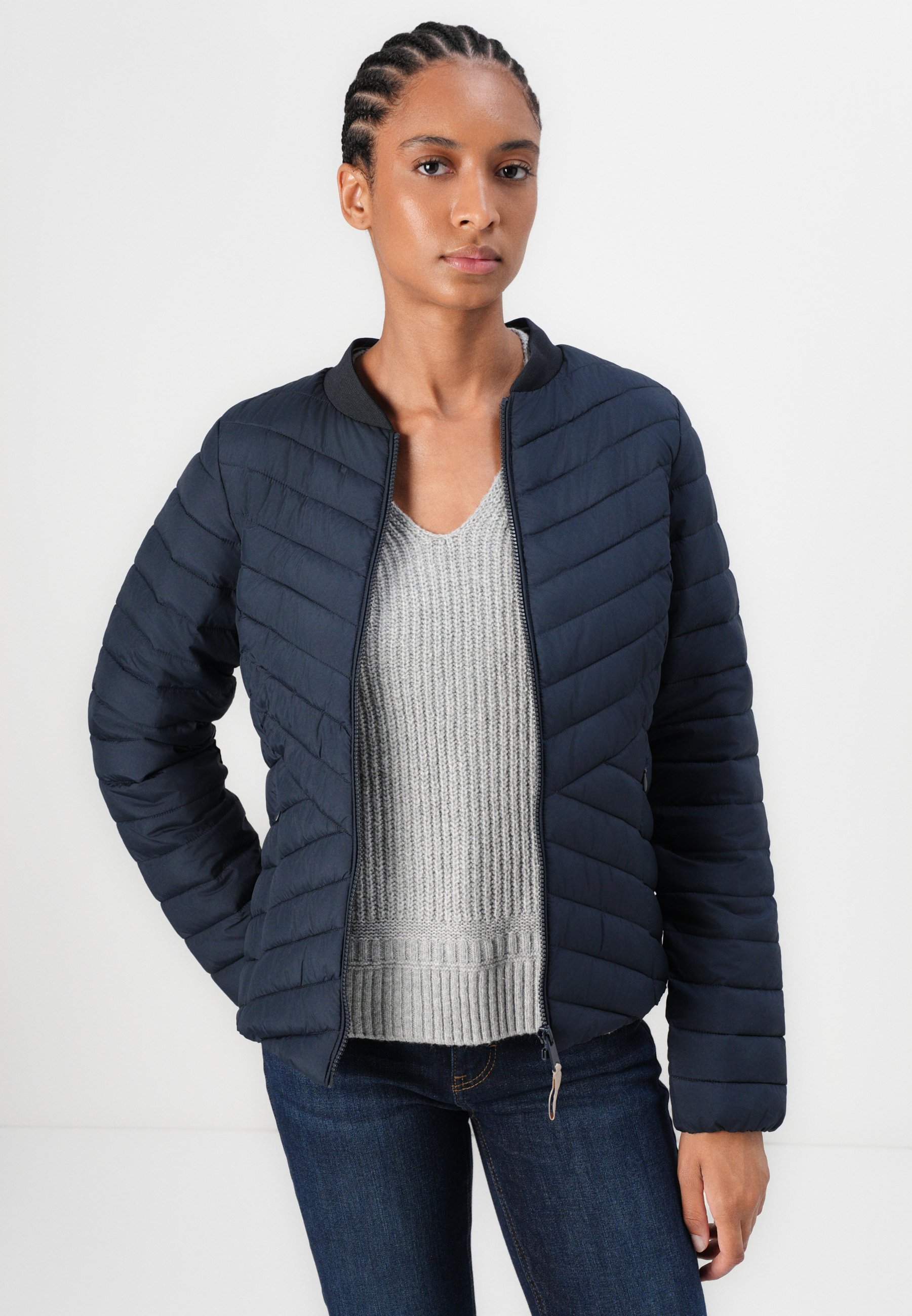 VESTE TOM TAILOR À COL REMBOURRÉ - Blouson aviateur - bleu ciel capitaine