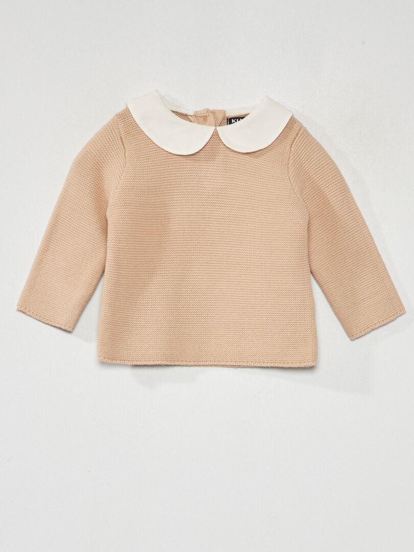 Trui in ribbelsteek - BEIGE