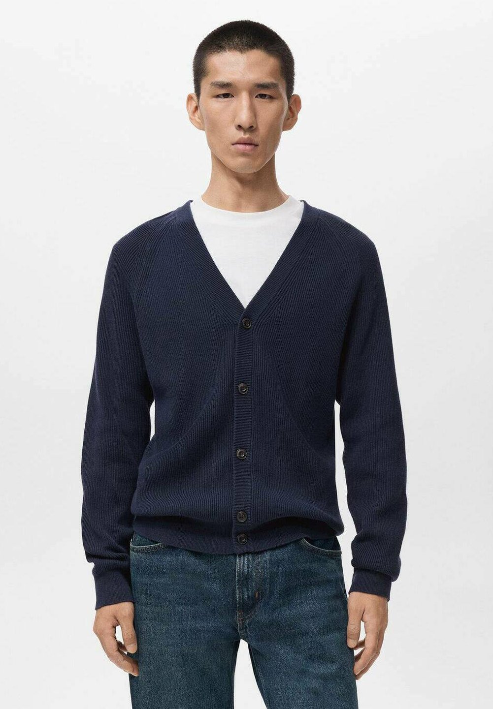 Mango Cardigan - tmavě modrý