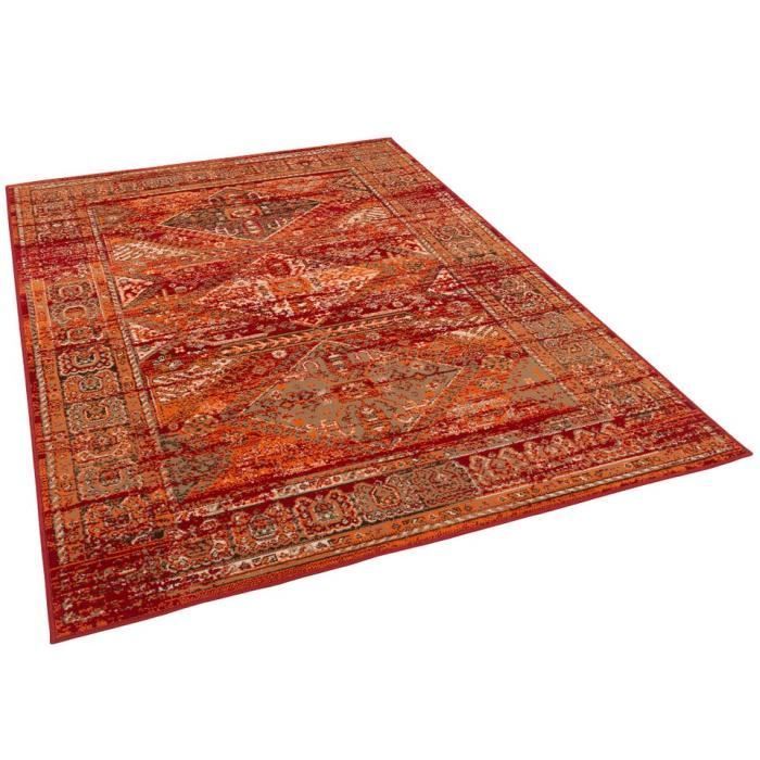 Tappeto - PERGAMON - Pop-Vintage - 160x230 cm - Bordo Terracotta - Vintage Contemporaneo