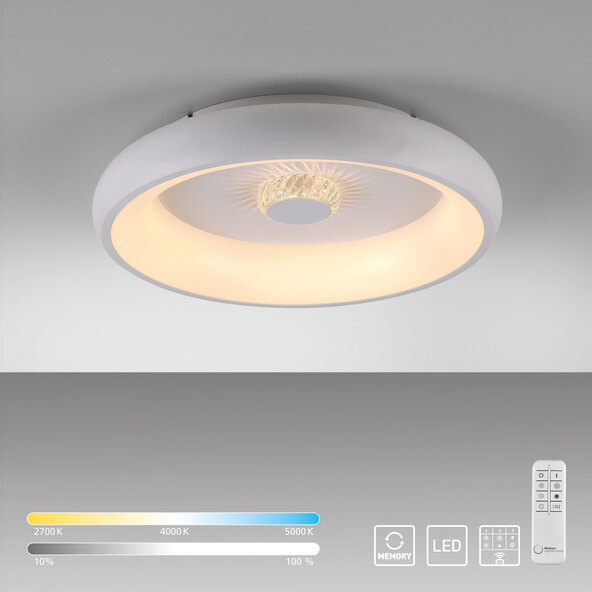 Φωτιστικό οροφής LED KUNEO, Ø 45 cm, λευκό