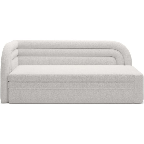FABILLO tapczan dwuosobowy rozkładany 135x200, biały, boucle, lewy