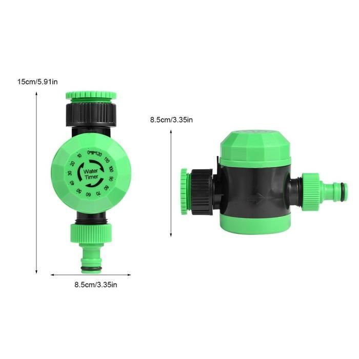 Temporizador de riego para manguera de jardín exterior de 2 a 120 minutos con apagado automático.