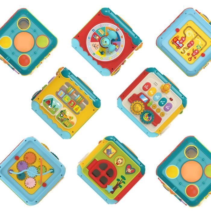 Brinquedo Musical - Cubo de Atividades - 7 em 1 - Educativo - Sons e Luzes - Presente de Natal