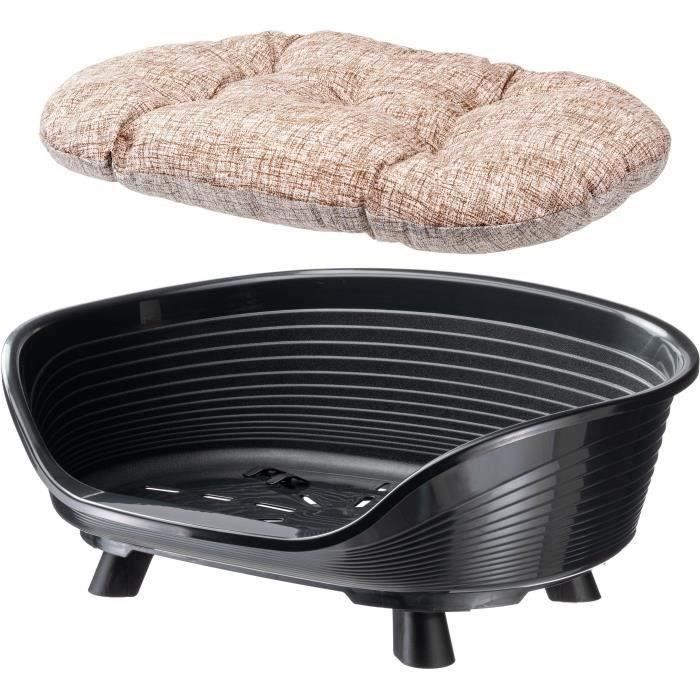 Cesta con cojín de relajación negra - Tamaño L - 73 x 55 x 27 cm - FERPLAST