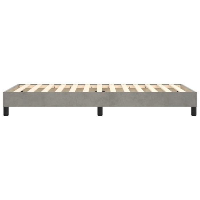 3120742 vidaXL Base de cama con muelles, gris claro, 90x190 cm, terciopelo