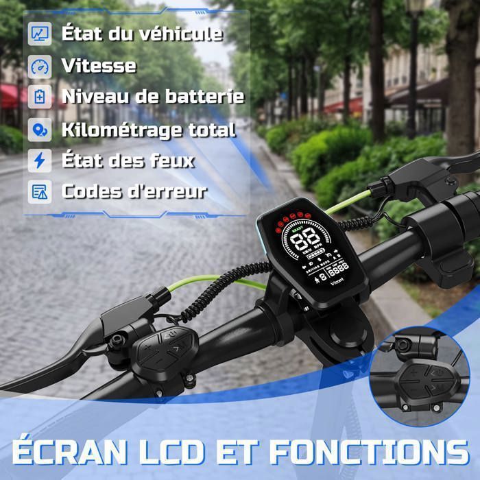 D5 Electric Scooter, 30-45km Range, 45km/h, 800W Peak Motor, 48V 10.4Ah Battery, Spring Suspension, LED Display, TODIMART