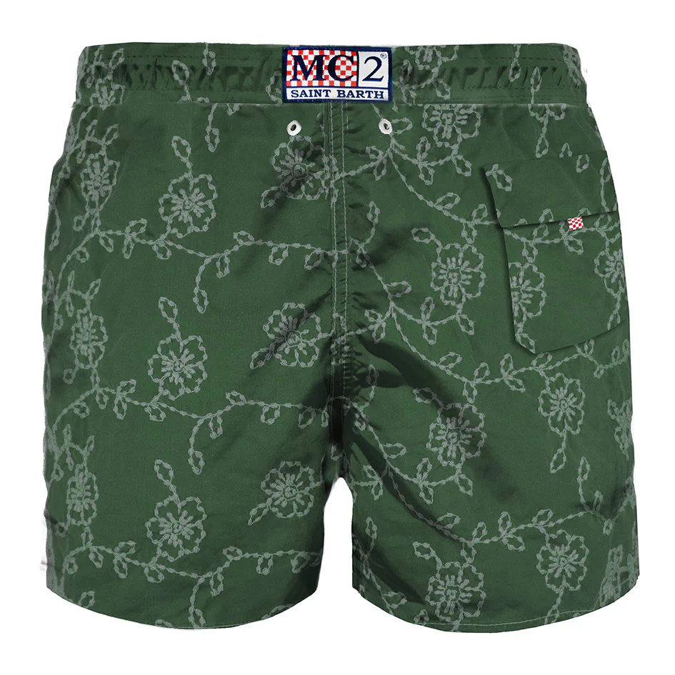 Groen geborduurd badpak
