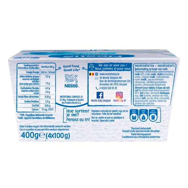 „Nestlé Yogolino“ natūralus pieno desertas<br>4 x 100 g