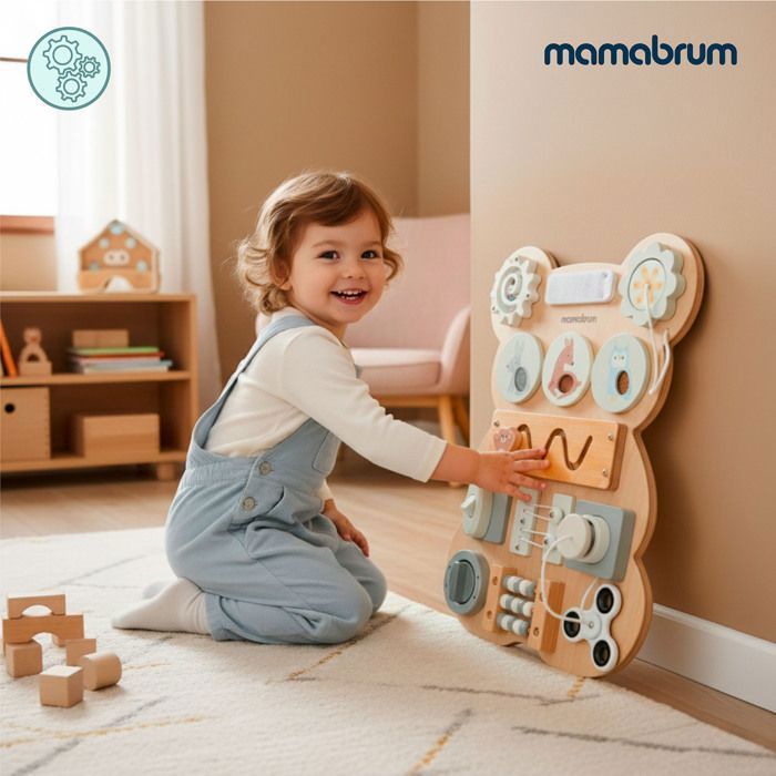 Table Multi-Jeux- Table sensorielle Montessori en bois - MAMABRUM - Mamabrum - Forme d'ours - Motricité fine