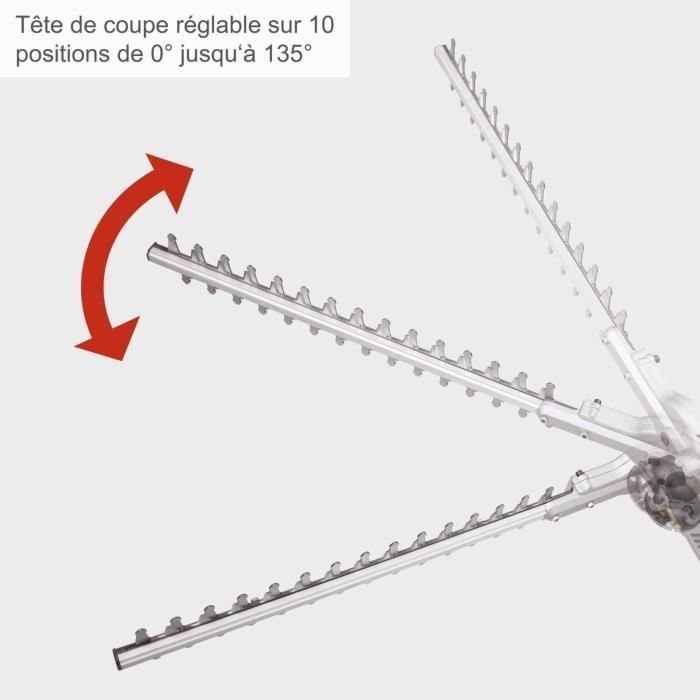 Telescopische elektrische heggenschaar - SCHEPPACH - ETHT1000 - Snijcapaciteit 16 mm - Verstelbaar in 6 standen