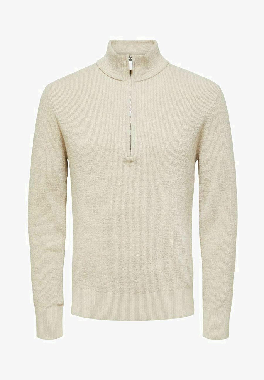 Selected Homme HIGH NECK - Neule - oatmeal