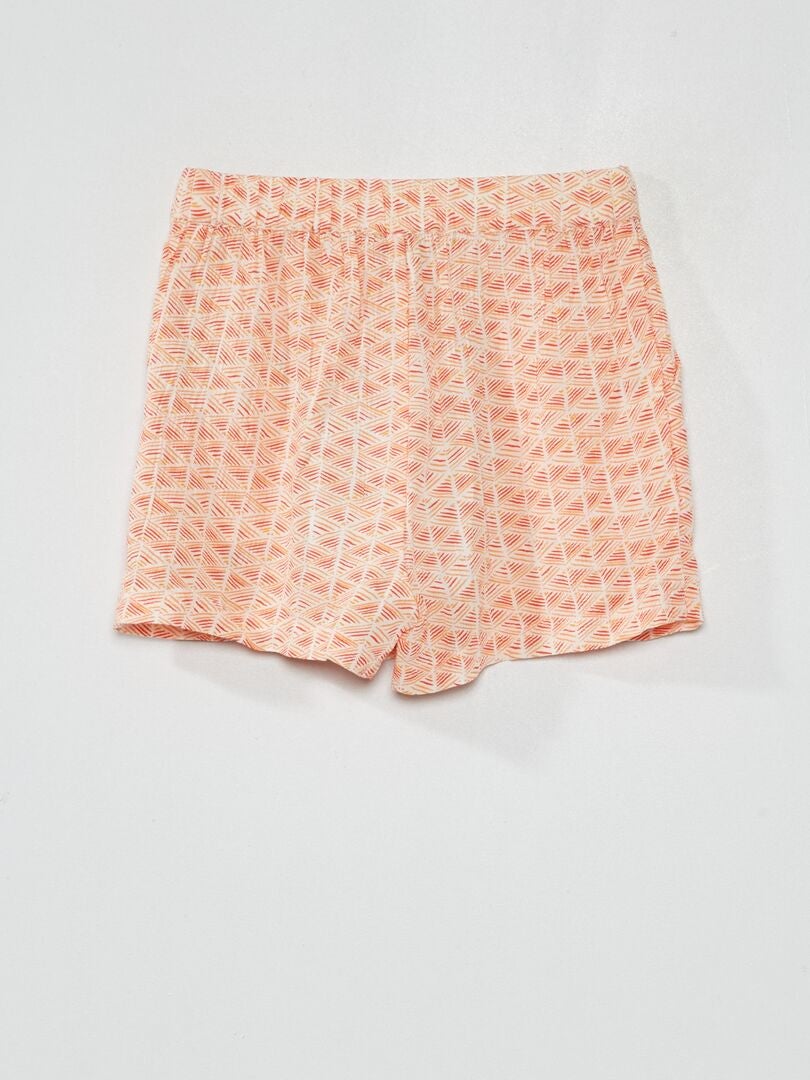 Zachte shorts met print - WIT