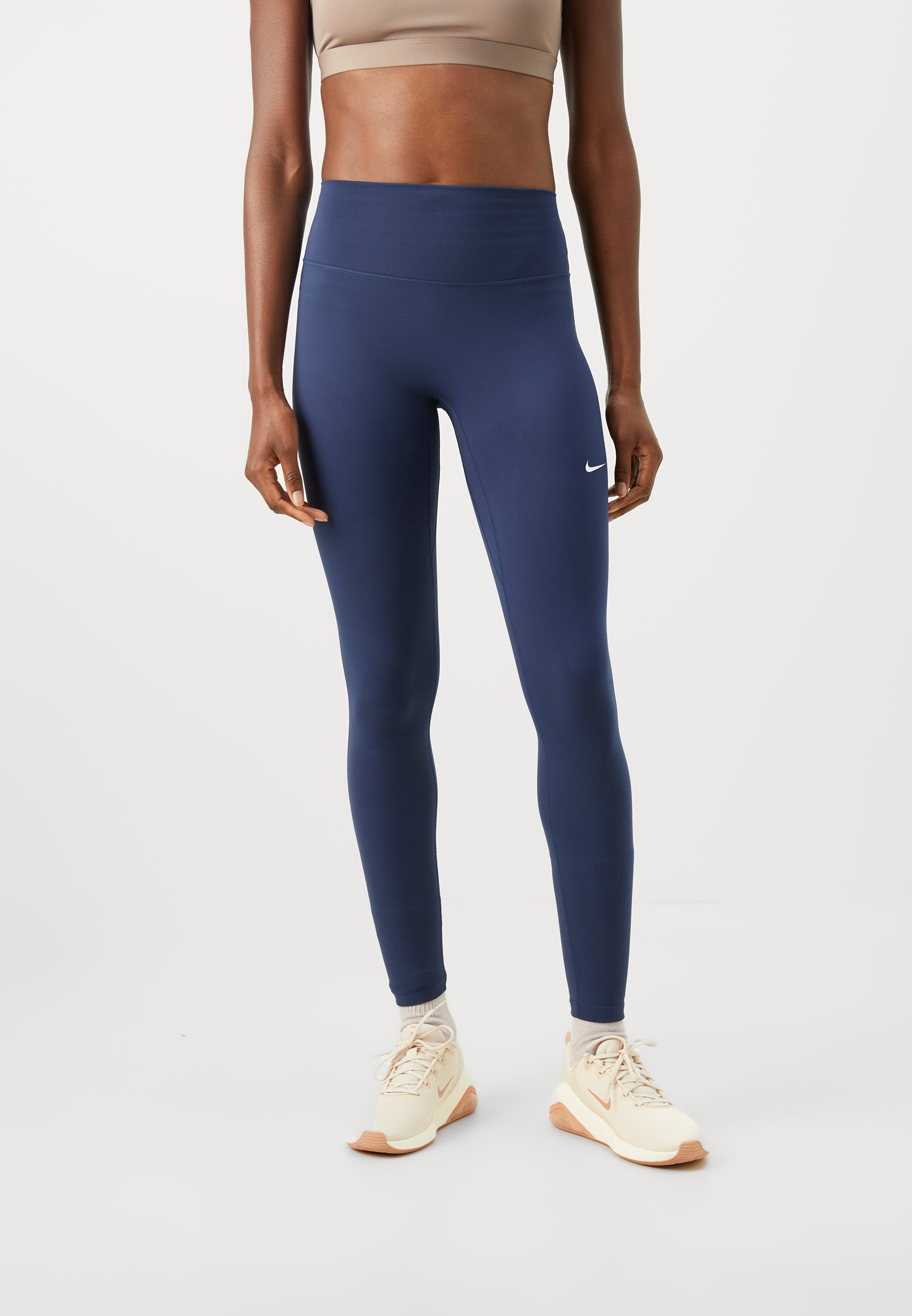 Leggings Nike Performance ONE SEAMLESS FRONT - blu notte/bianco